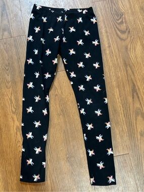 Kids Black Rainbow Unicorn Print Leggings. Playful  Comfortable